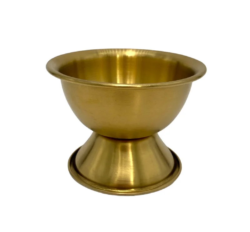 Designer stainless steel platters-4"x3" S/S FOOTED BOWL-GOLD