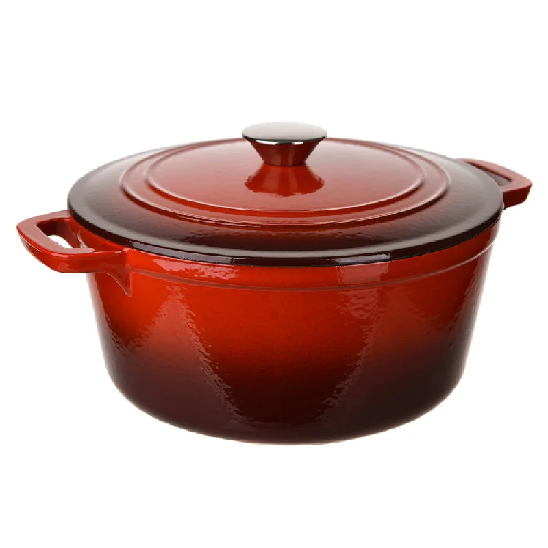 Casual melamine dinnerware sets-Cast Iron Pot Red 4.6L