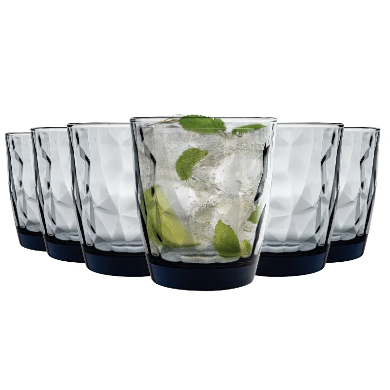 Designer porcelain espresso cups-390ml Diamond Tumbler Glasses - Pack of Six