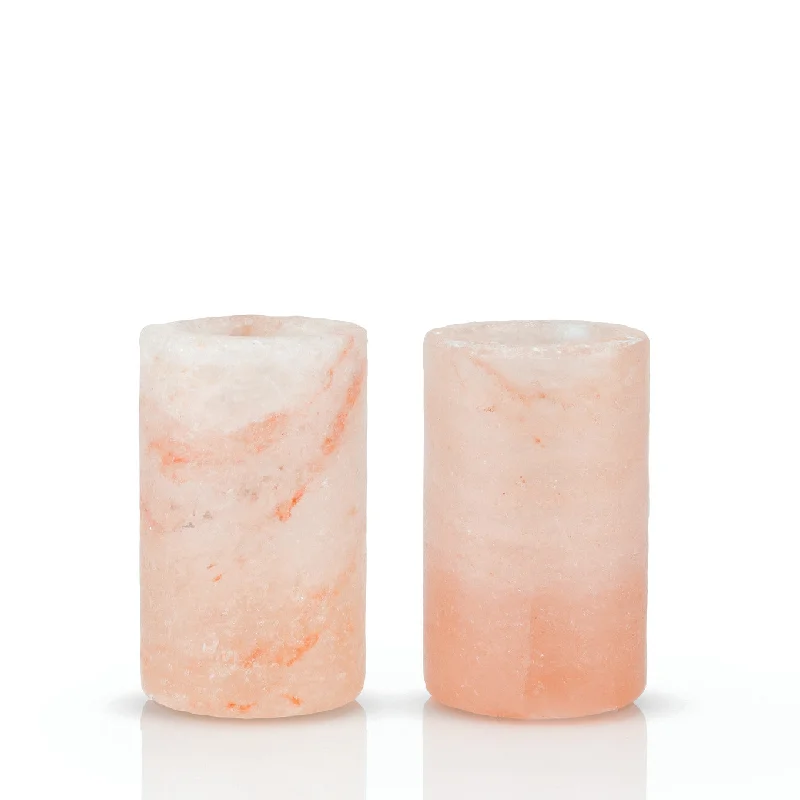 Trendy reusable glass cups-Himalayan Salt Shot Glasses Set of 2