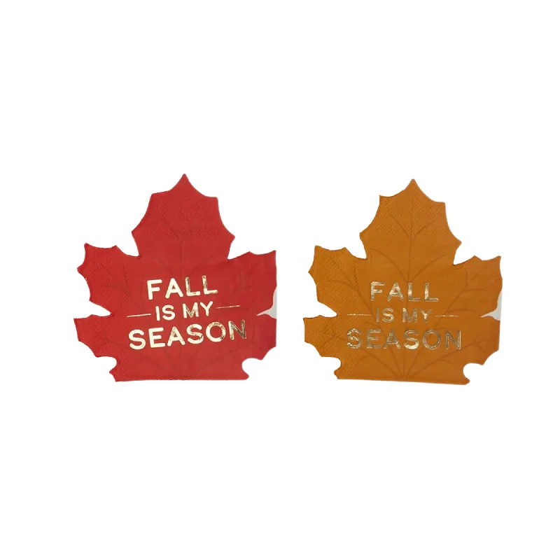 Casual melamine serving bowls-Fall is My Season Leaf Dessert Napkins 20ct