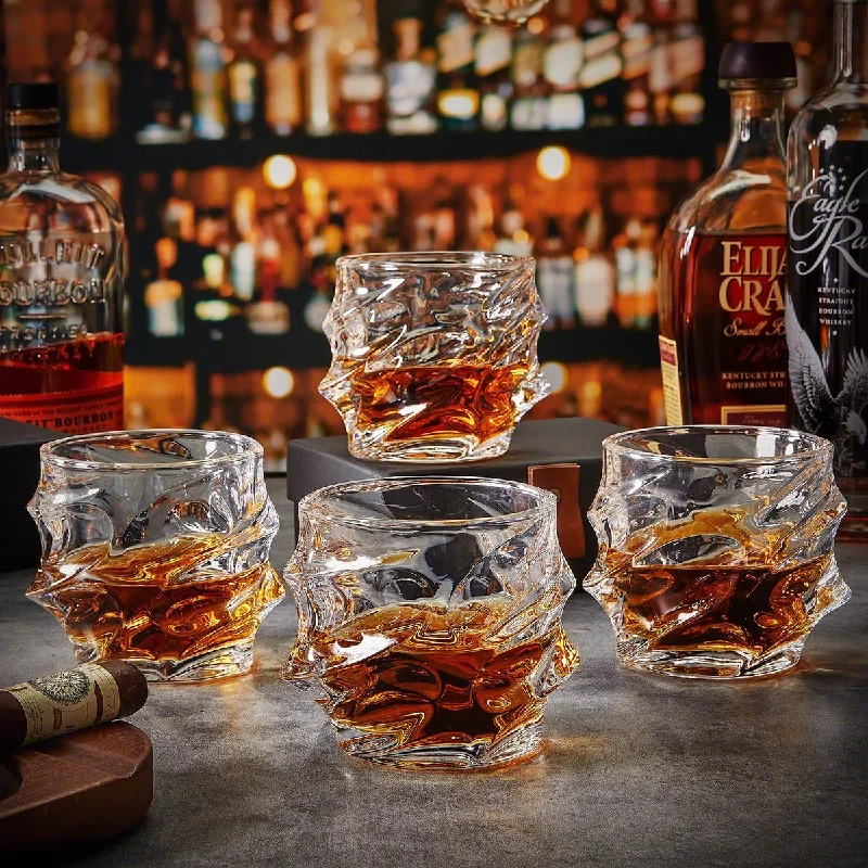 Designer espresso cups on sale-Sculpted Whiskey Glasses, Set of 4