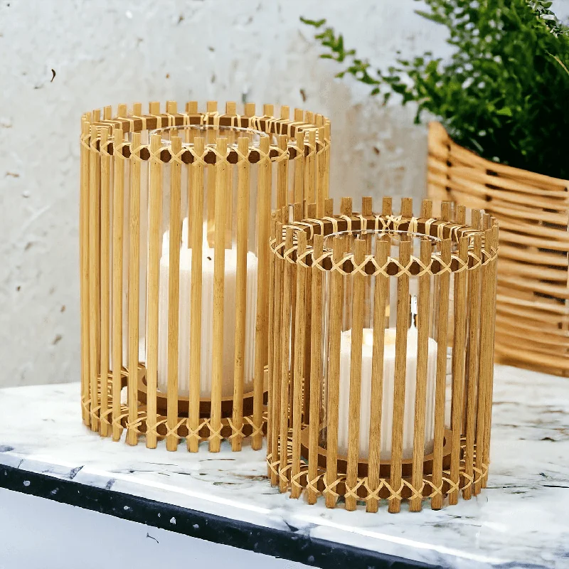 Trendy ombre ceramic vases-Bohemian Bamboo Vase