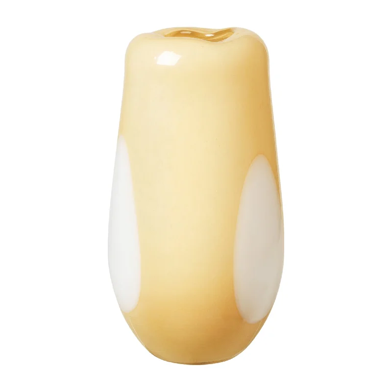 Stylish frosted candle holders-Mouthblown Glass Vase | Ada Dot | Golden Fleece Yellow