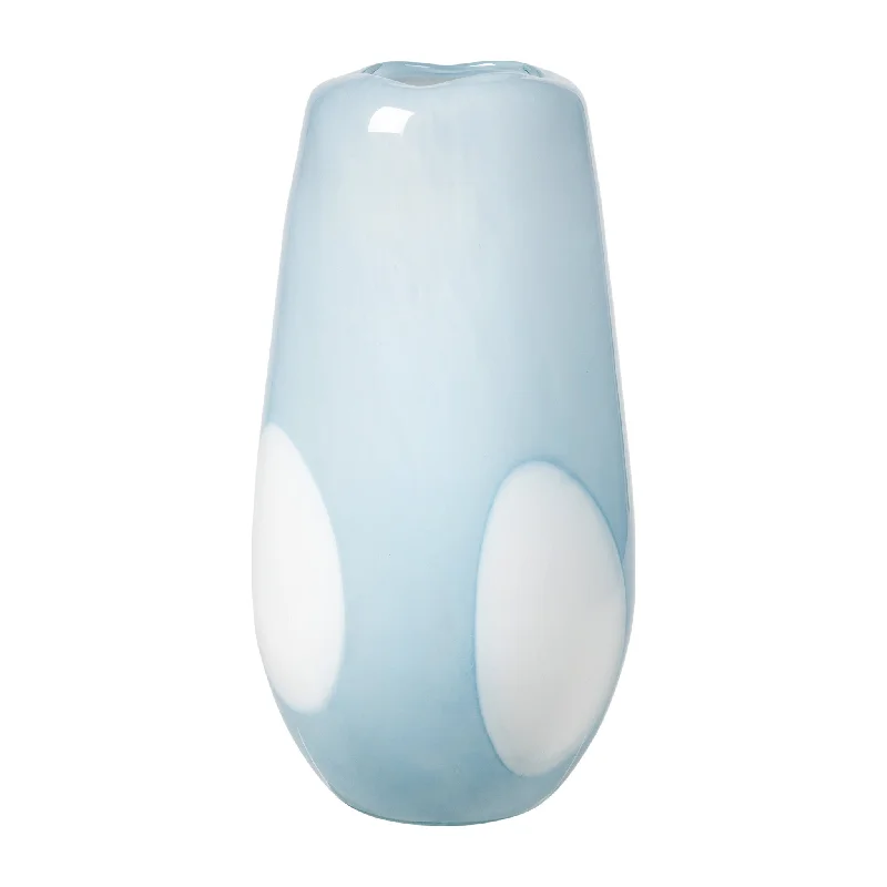 Designer wooden accent shelves-Mouthblown Glass Vase | Ada Dot | Plein Air Light Blue