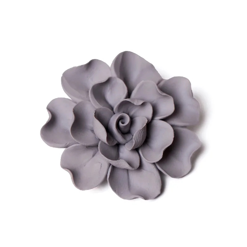 Ceramic Flower Tabletop Art Matte Grey A