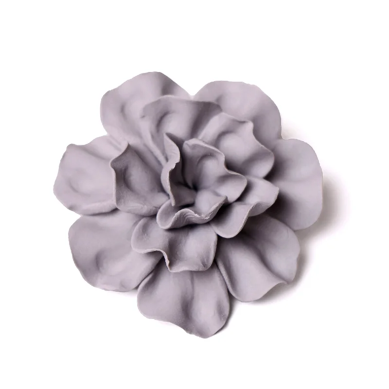 Affordable bamboo table decor-Ceramic Flower Tabletop Art Matte Grey B