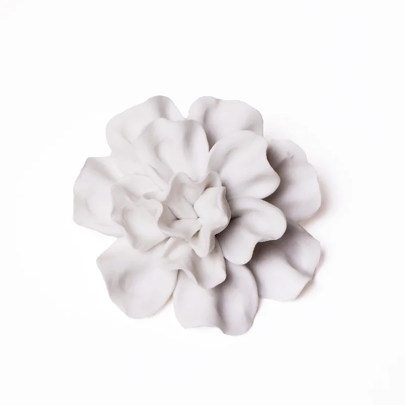 Elegant porcelain decorative bowls-Ceramic Flower Tabletop Art Matte White B