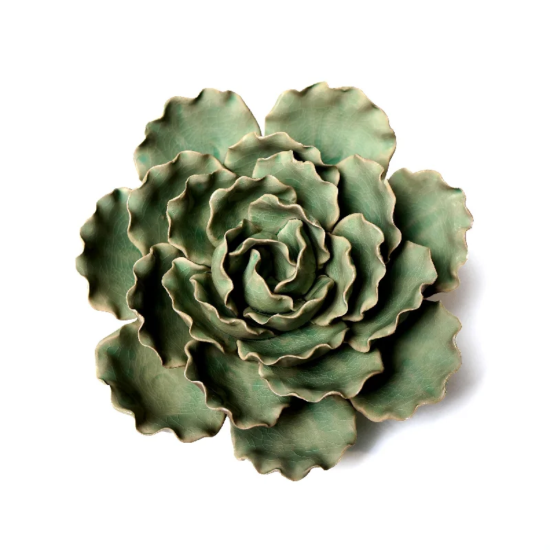 Casual fabric wall hangings-Ceramic Flower Wall Art Lettuce Mint XL 5