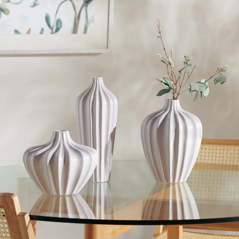 Designer accent chairs for homes-SAFAVIEH Home Clea Ceramic Vase [SET of 3] - 10Wx10Dx14H