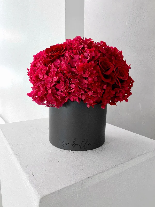 Elegant floral wall mirrors-Ultra Luxe Large Ceramic Pot filled with Lasting Hydrangeas & Roses