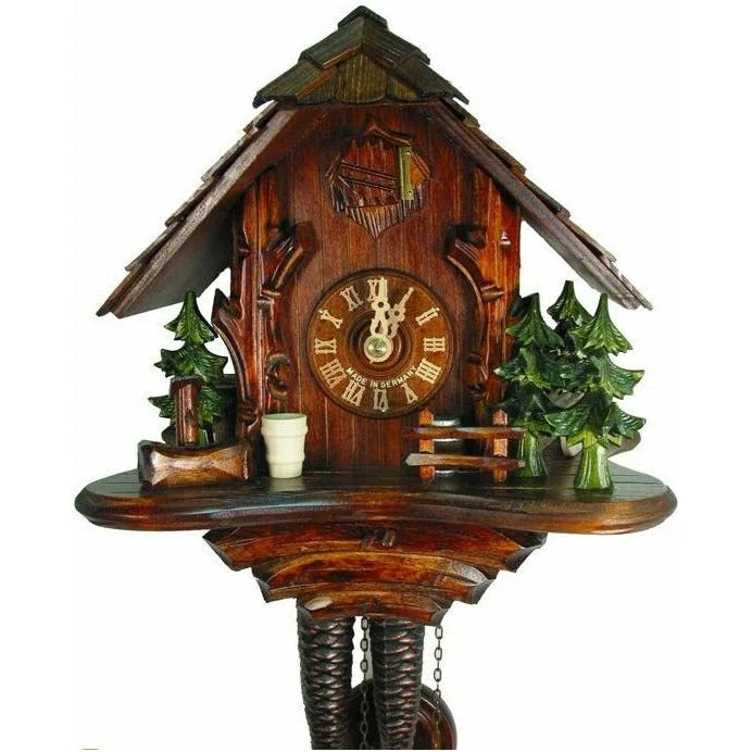 Stylish woven rugs for bedrooms-August Schwer Chalet-Style Cuckoo Clock - 1.0318.01.P - Made in Germany