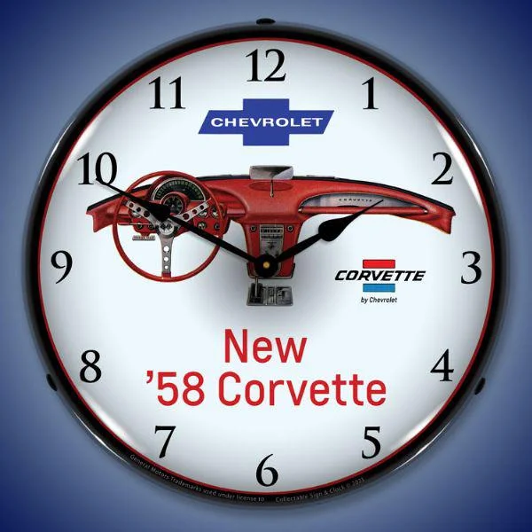 Affordable throw pillows for sofas-1958 Corvette Dash Backlit LED Clock