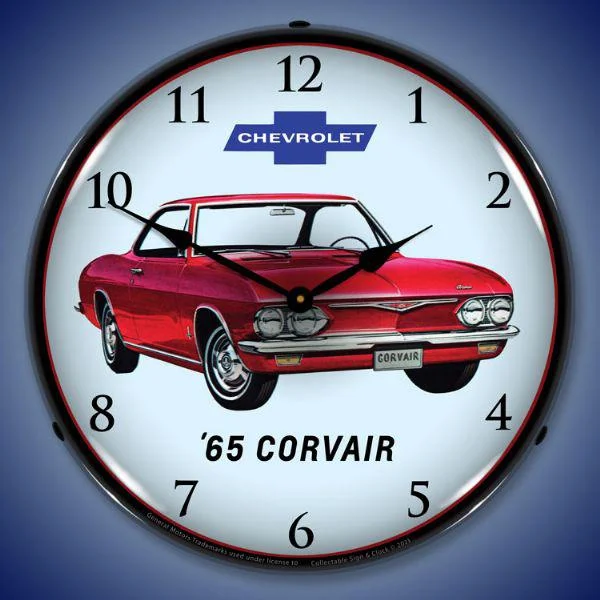 Stylish insulated accent pillows-1965 Corvair Backlit LED Clock