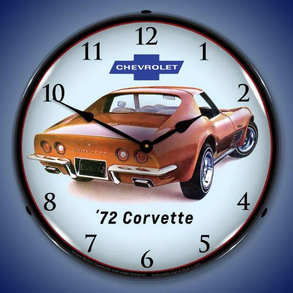 Affordable ceramic figurines-1972 Corvette Backlit LED Clock