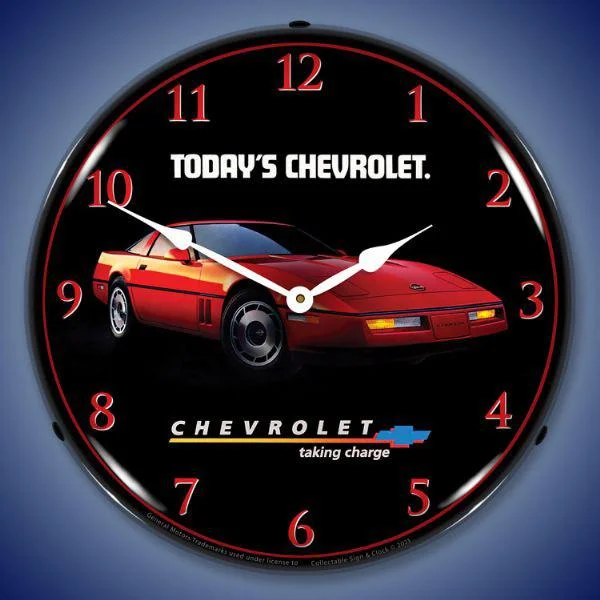 Chic metallic finish mirrors-1984 Corvette Backlit LED Clock