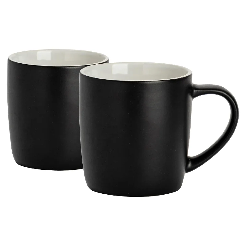 Affordable stainless steel cups-350ml Matt Coloured Coffee Mugs - Pack of 2 - By Argon Tableware