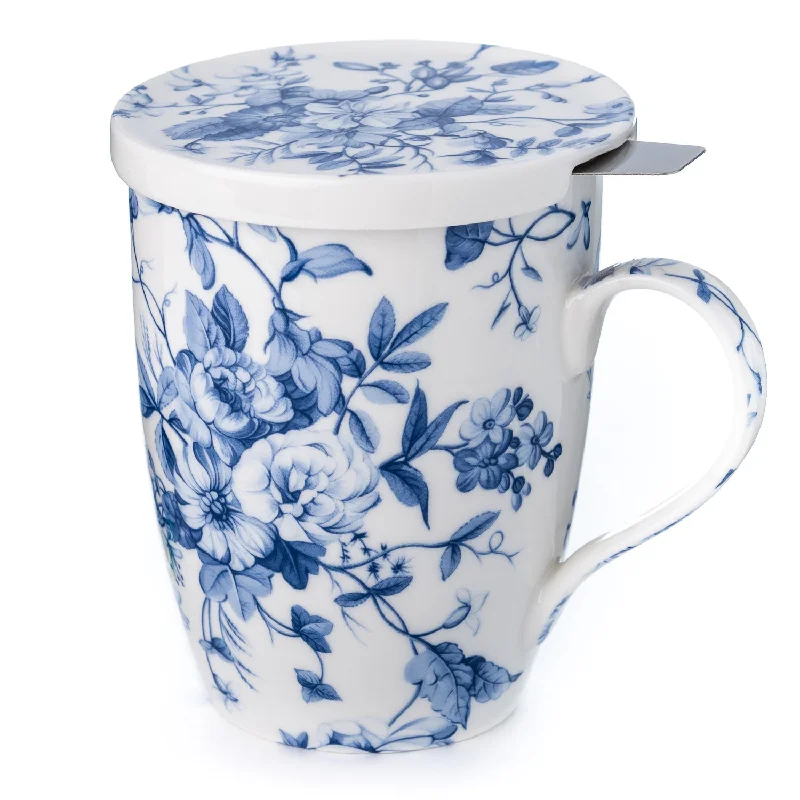 Designer espresso cups on sale-Always in Bloom Tea Mug w/ Infuser and Lid