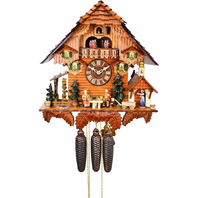 Designer wooden picture frames-August Schwer Chalet-Style Cuckoo Clock - 5.8869.01.C - Made in Germany