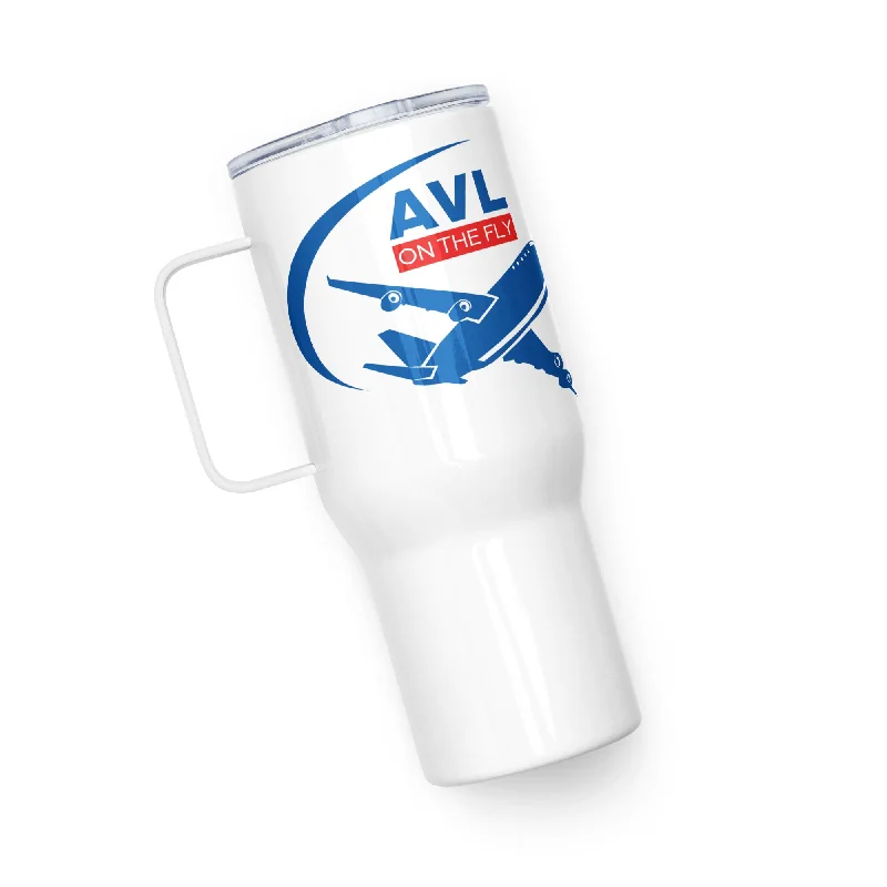 Luxury crystal water glasses-AVL ON THE FLY Travel mug with a handle