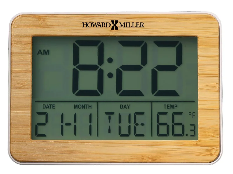 Trendy matte finish sculptures-Bamboo Frame Alarm Clock