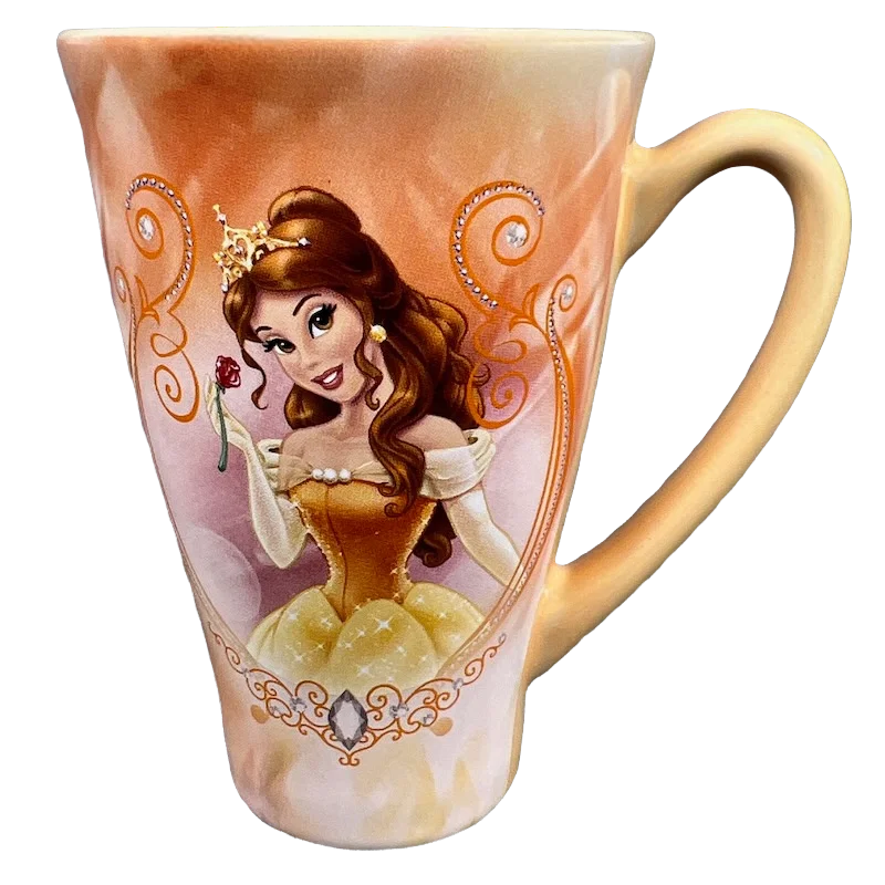 Elegant wine glasses in sets-Belle Holding A Rose Mug Disney Store