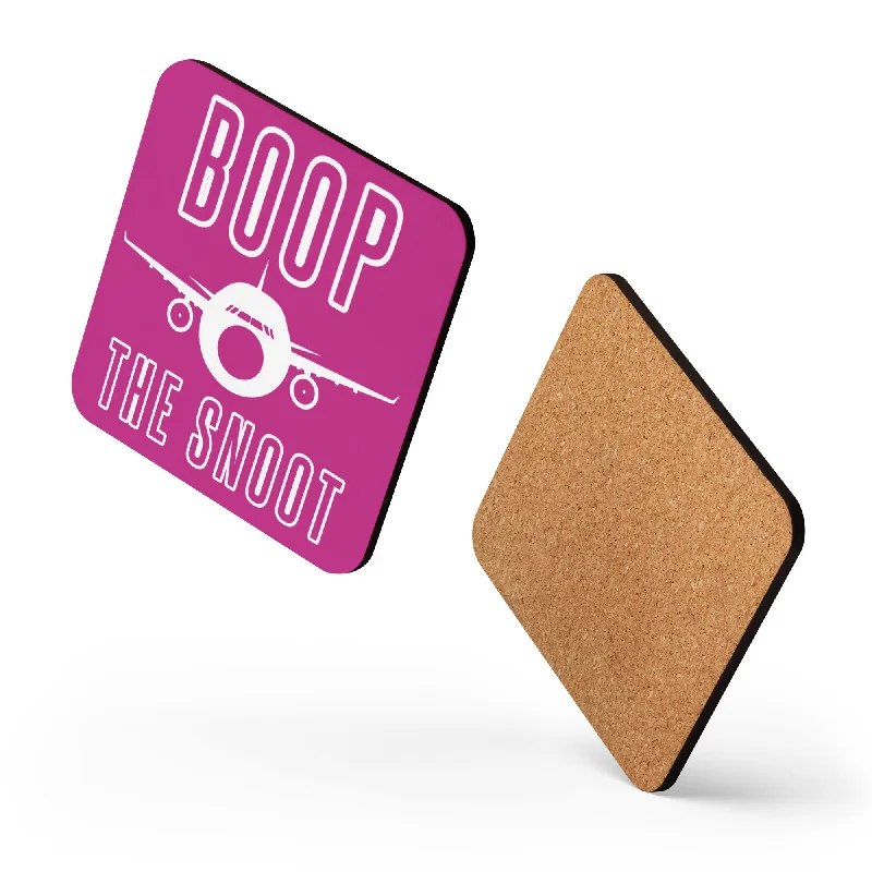 Affordable insulated camping cups-BOOP THE SNOOT (PINK) Cork-back coaster