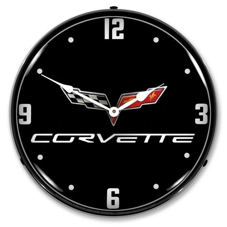 Chic minimalist table vases-C6 Corvette Black Tie Backlit LED Clock