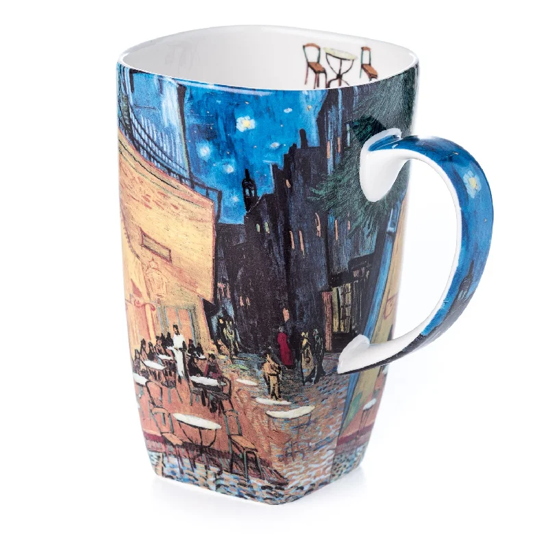 Luxury gold-rimmed wine glasses-Van Gogh Cafe Terrace at Night Grande Mug