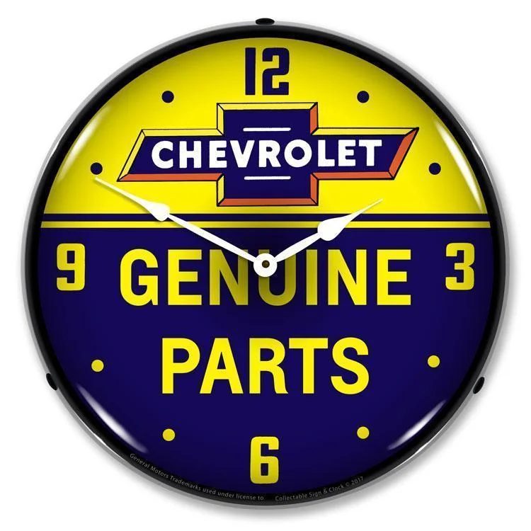 Vintage retro table lamps-Chevrolet Bowtie Genuine Parts Backlit LED Clock