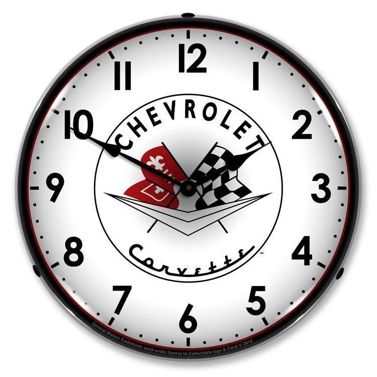 Elegant table lamps for desks-Chevrolet Corvette Backlit LED Clock