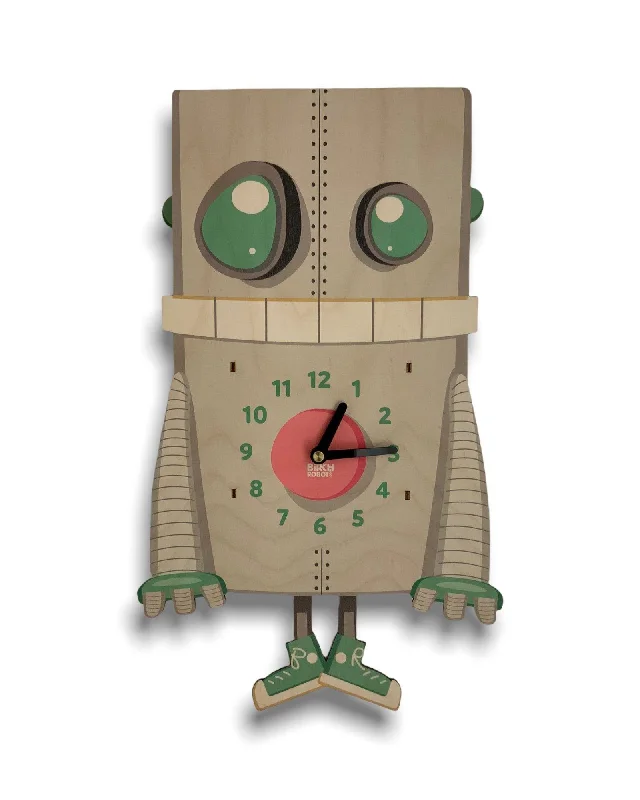 Trendy reusable wall signs-Chuck the Robot Pendulum Clock