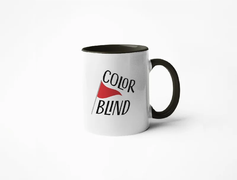 Elegant porcelain drinking cups-Color Blind - Coffee Mug