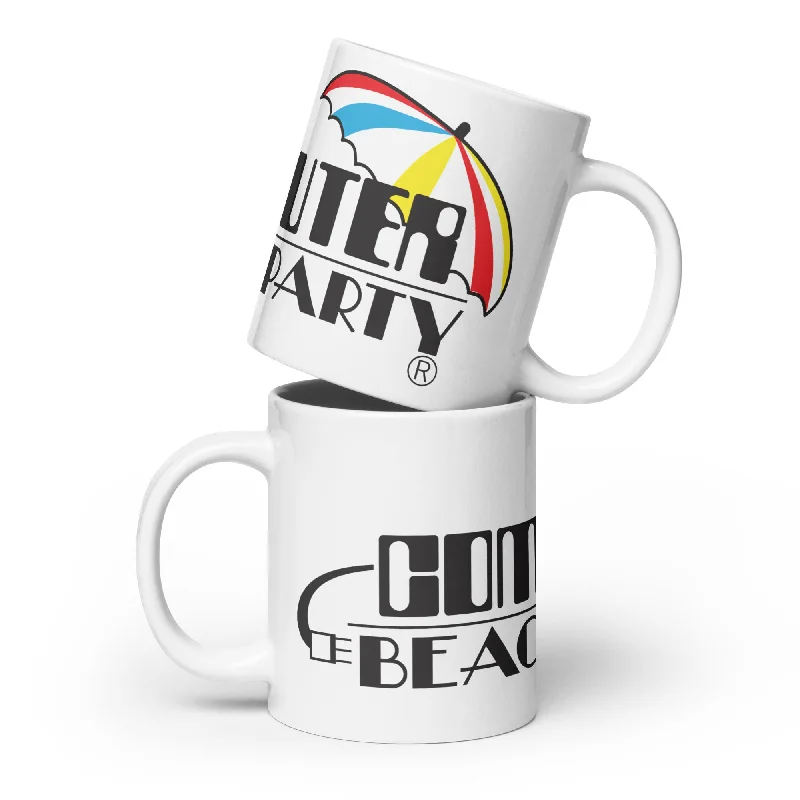 Affordable bamboo coffee mugs-Computer Beach Party Mug