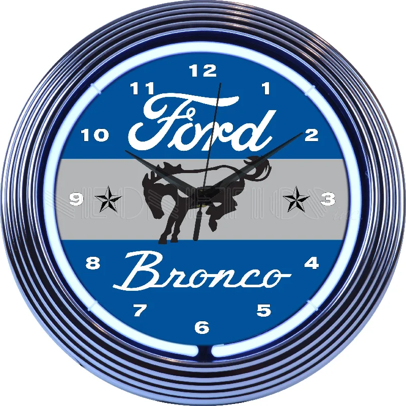 Affordable velvet throw blankets-Ford Bronco Neon Clock