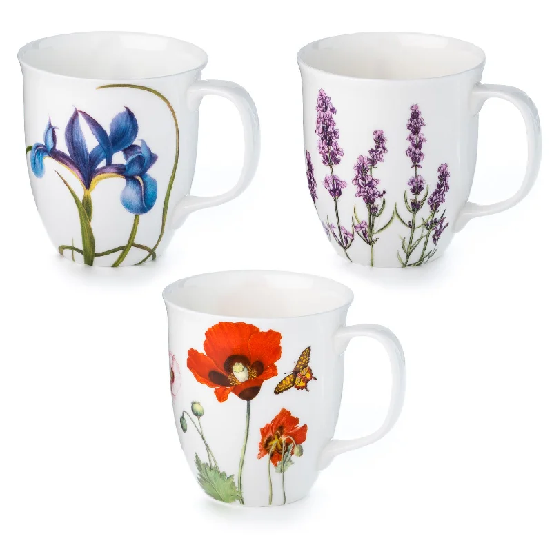 Trendy reusable glass cups-Garden Collection 3 Mug Bundle