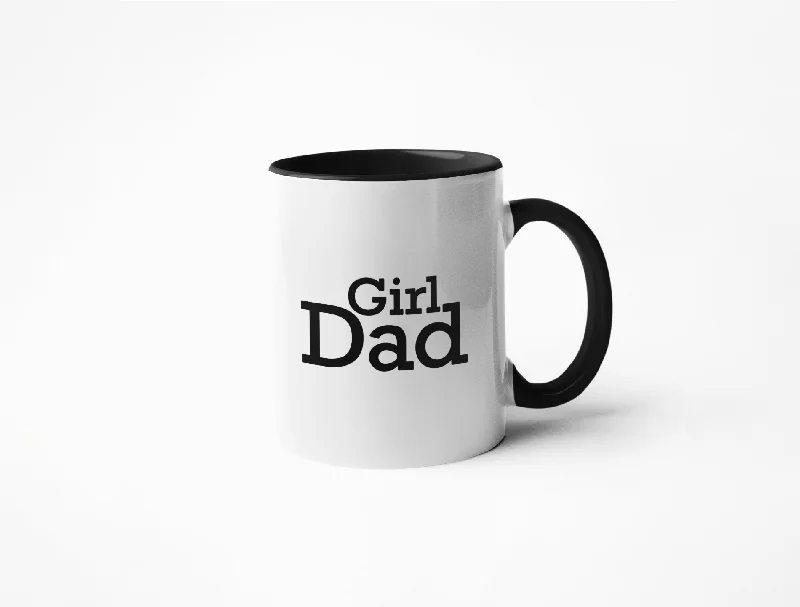 Designer travel tumblers with handles-Girl Dad - Coffee Mug