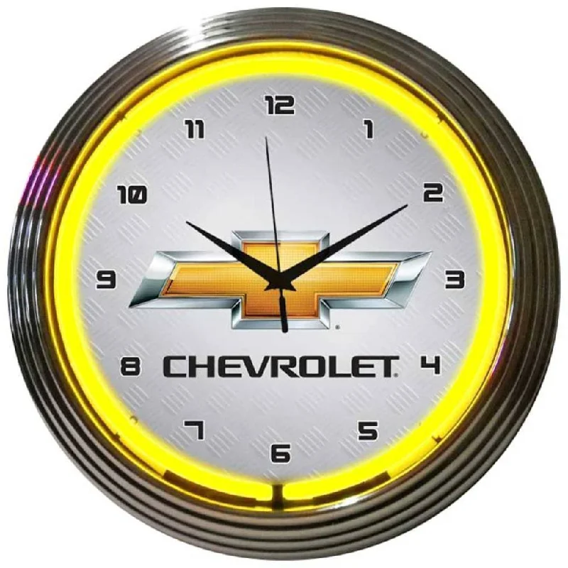 Luxury porcelain flower vases-GM Chevrolet Yellow Neon Clock