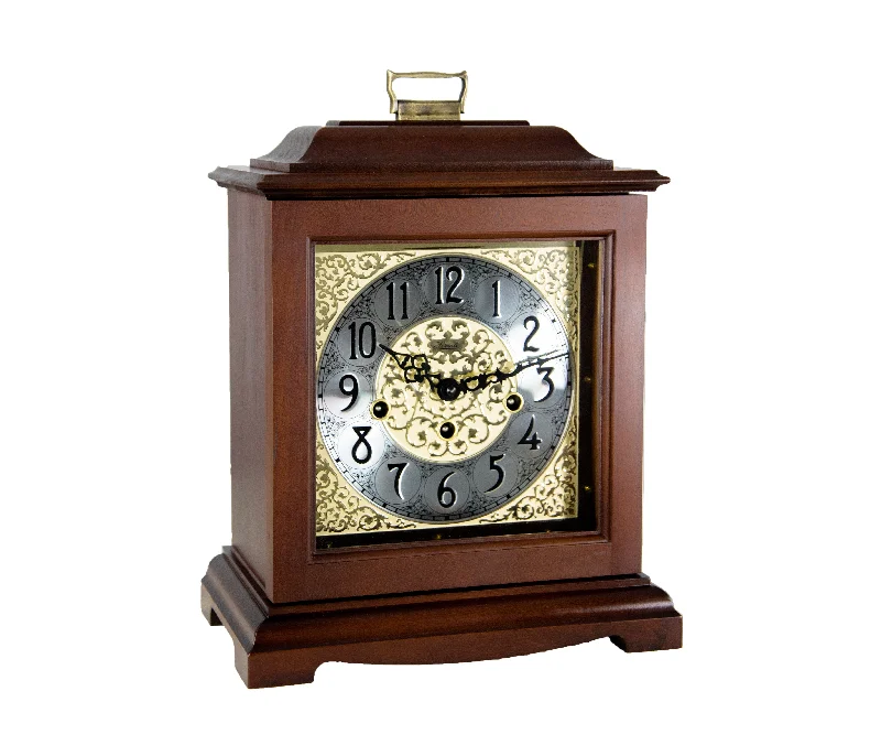 Luxury gold-accented mirrors-Hermle Bracket-Style Mechanical Mantel Clock Complete DIY Kit, Cherry