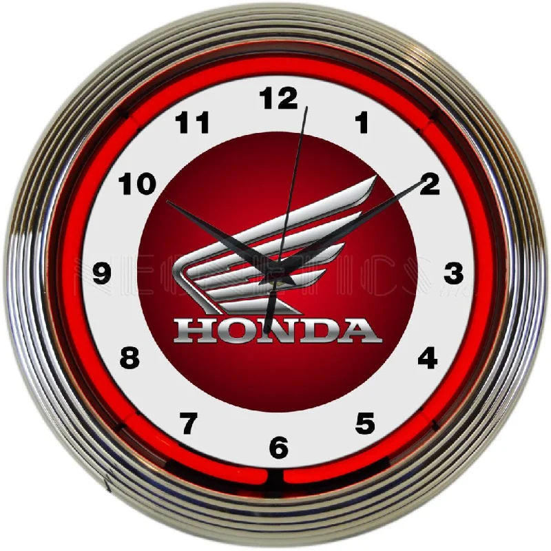 Luxury gold-accented sculptures-Honda Neon Clock