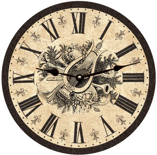 Casual outdoor decorative pillows-Large Fleur-de-lis Clock- French Wall Clock