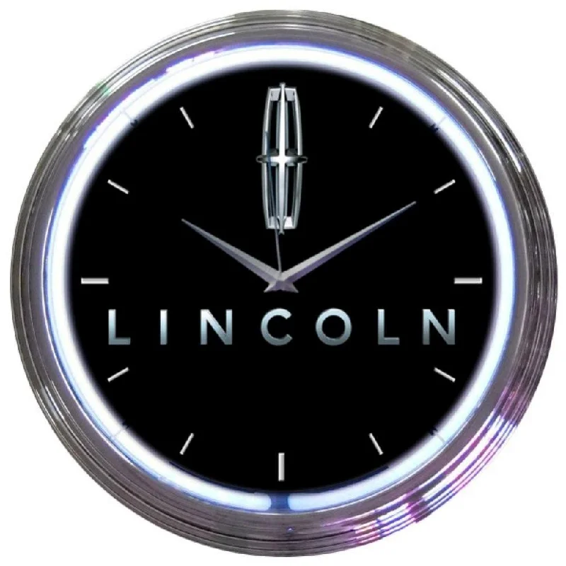 Vintage floral wall decor-Lincoln Neon Clock