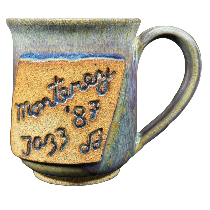 Trendy matte black tumblers-Monterey Jazz '87 Pottery Mug