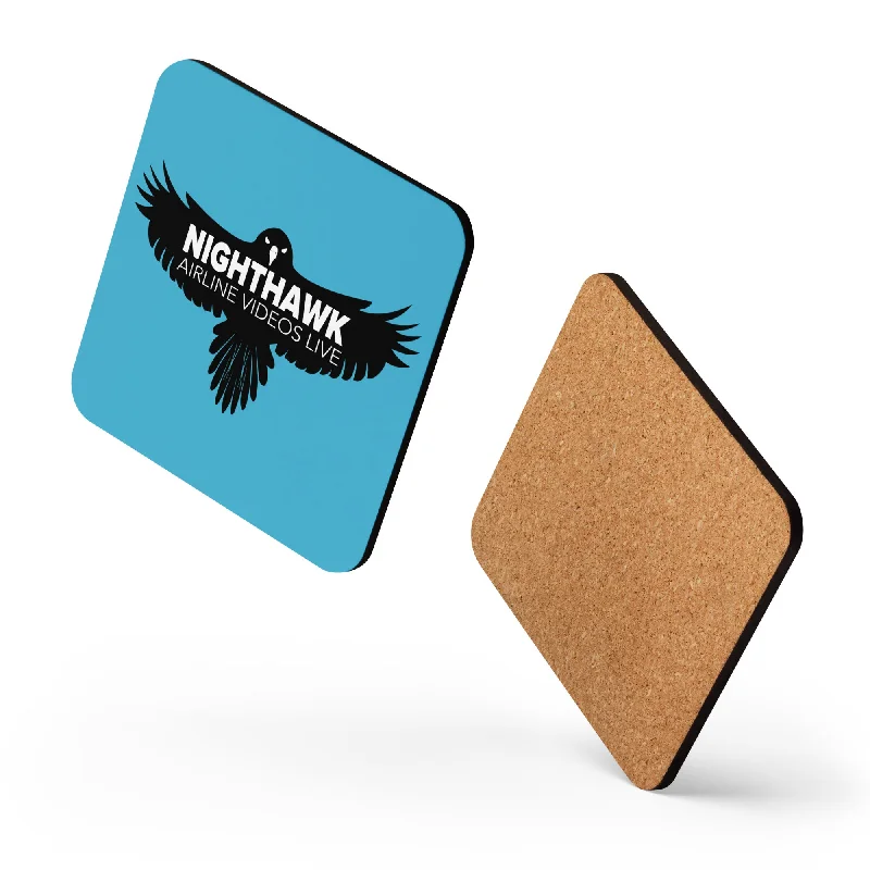 Durable travel mugs with lids-NIGHTHAWK (BLUE) Cork-back coaster