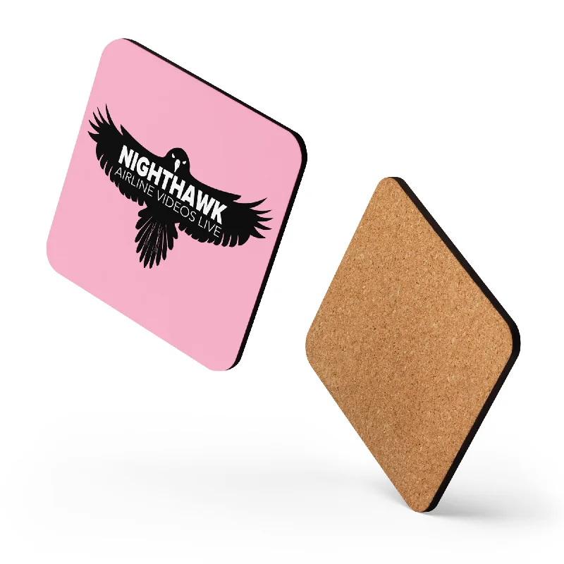 Casual camping coffee mugs-NIGHTHAWK (PINK) Cork-back coaster