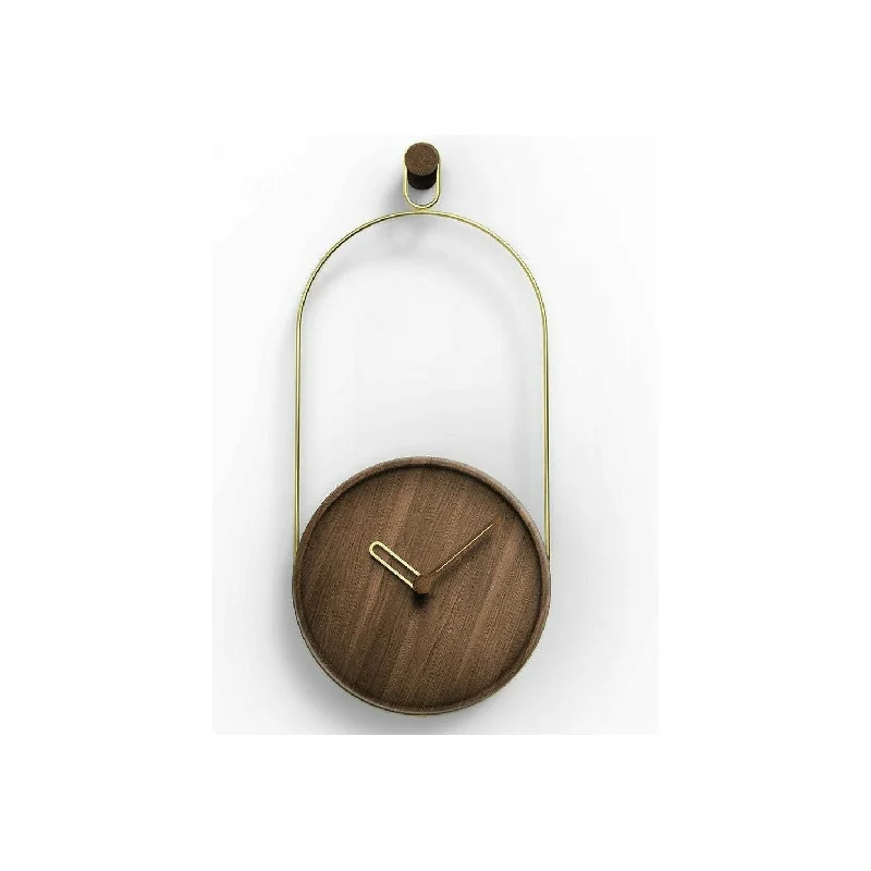 Trendy macrame plant hangers-Nomon Eslabón Walnut Wall Clock - Made in Spain