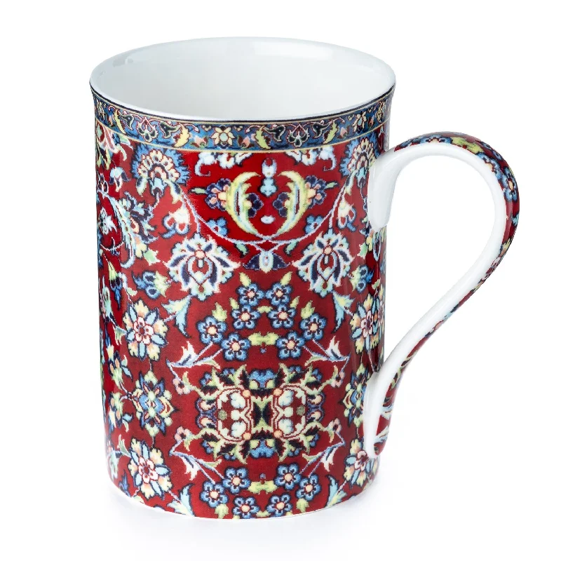 Trendy ombre glass tumblers-Persian Tapestry Red Classico Mug