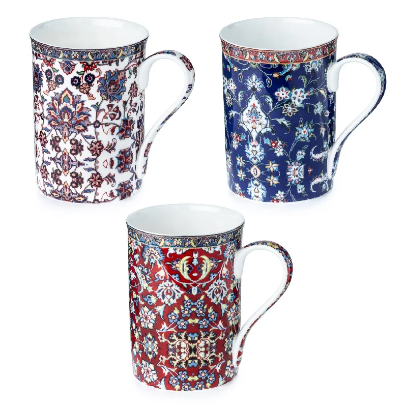 Chic frosted glass tumblers-Persian Tapestry 3 Mug Bundle