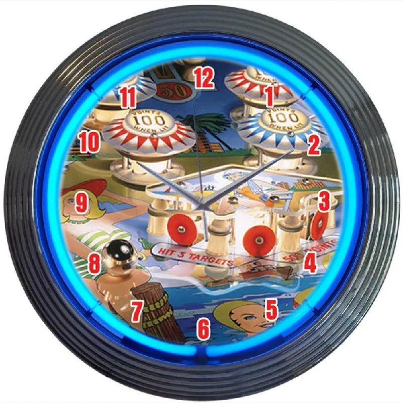 Stylish glass terrariums for plants-Pinball Neon Clock