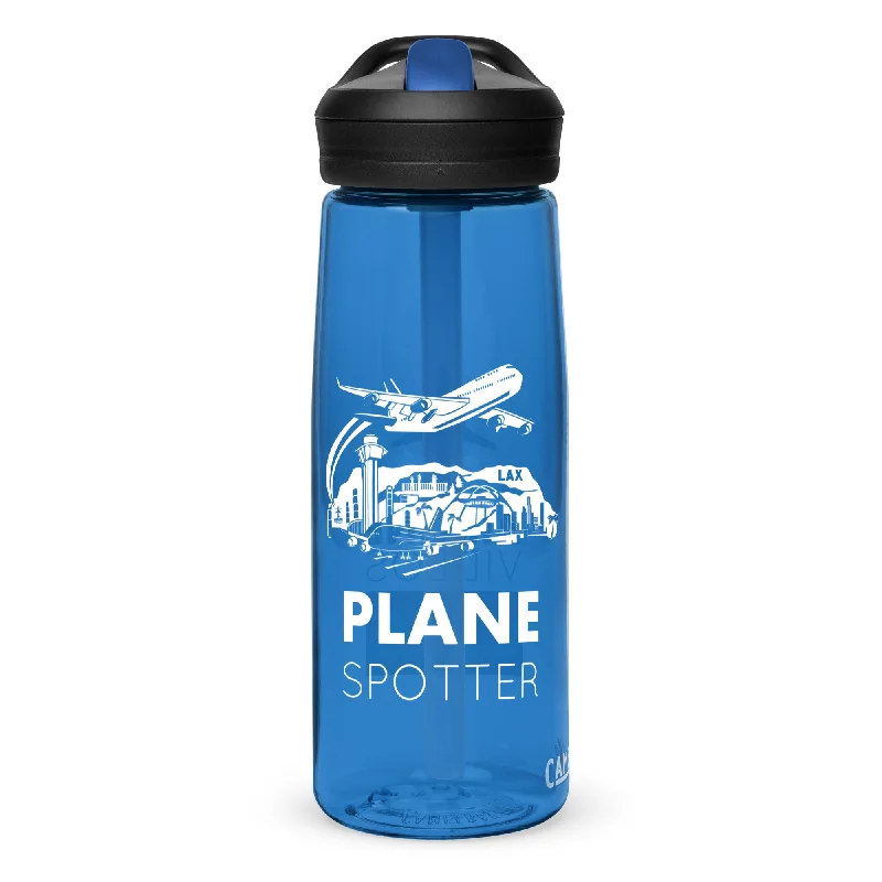 Designer bamboo tumblers on sale-PLANE SPOTTER (BLUE) Sports water bottle